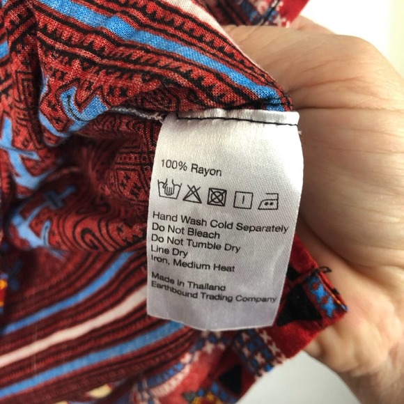 EARTHBOUND trading co long sleeved slit neck top - Picture 4 of 5